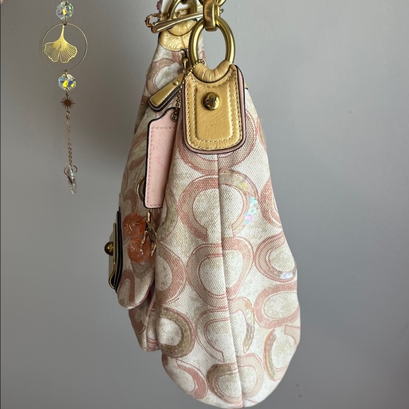 Coach Kristen Pink and Cream Sequin Shoulder Bag - Picture 5 of 15
